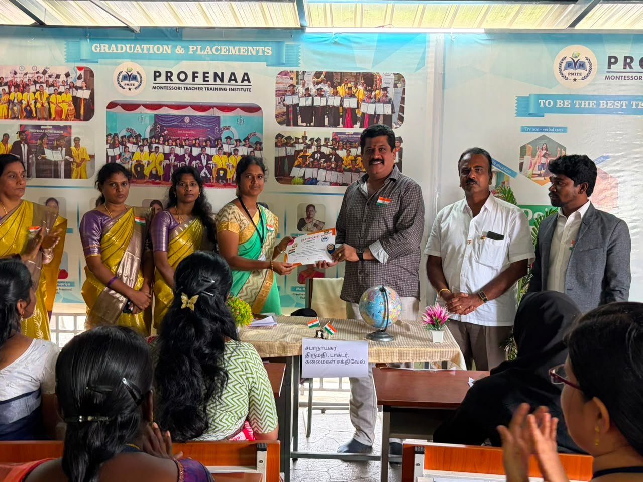 Students participating in public speaking